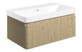 Nubo 805mm Wall Hung 1 Drawer Basin Unit & Basin - Textured Oak
