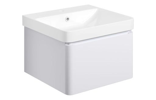 Celeste 500mm Wall Hung 1 Drawer Basin Unit & Basin - Matt White