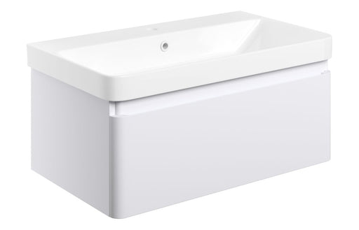 Celeste 805mm Wall Hung 1 Drawer Basin Unit & Basin - Matt White