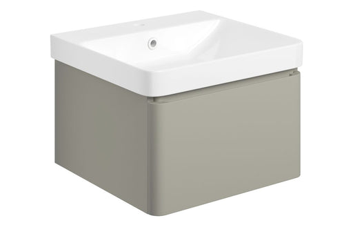 Celeste 500mm Wall Hung 1 Drawer Basin Unit & Basin - Matt Latte