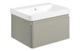 Celeste 605mm Wall Hung 1 Drawer Basin Unit & Basin - Matt Latte
