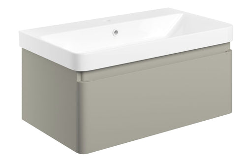 Celeste 805mm Wall Hung 1 Drawer Basin Unit & Basin - Matt Latte