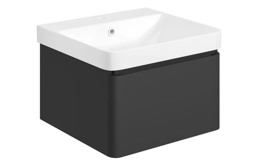Celeste 500mm Wall Hung 1 Drawer Basin Unit & Basin - Matt Black