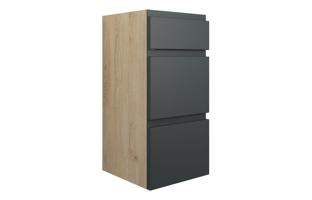Siena 300mm Standard 3 Drawer Unit - Matt Graphite Grey