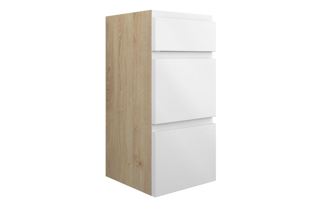 Siena 300mm Standard 3 Drawer Unit - White Gloss