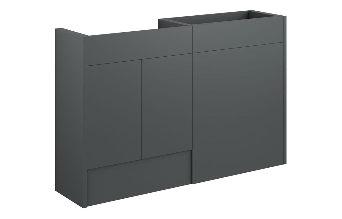 Eton 1236mm Standard Basin & WC Unit Pack - Matt Graphite Grey