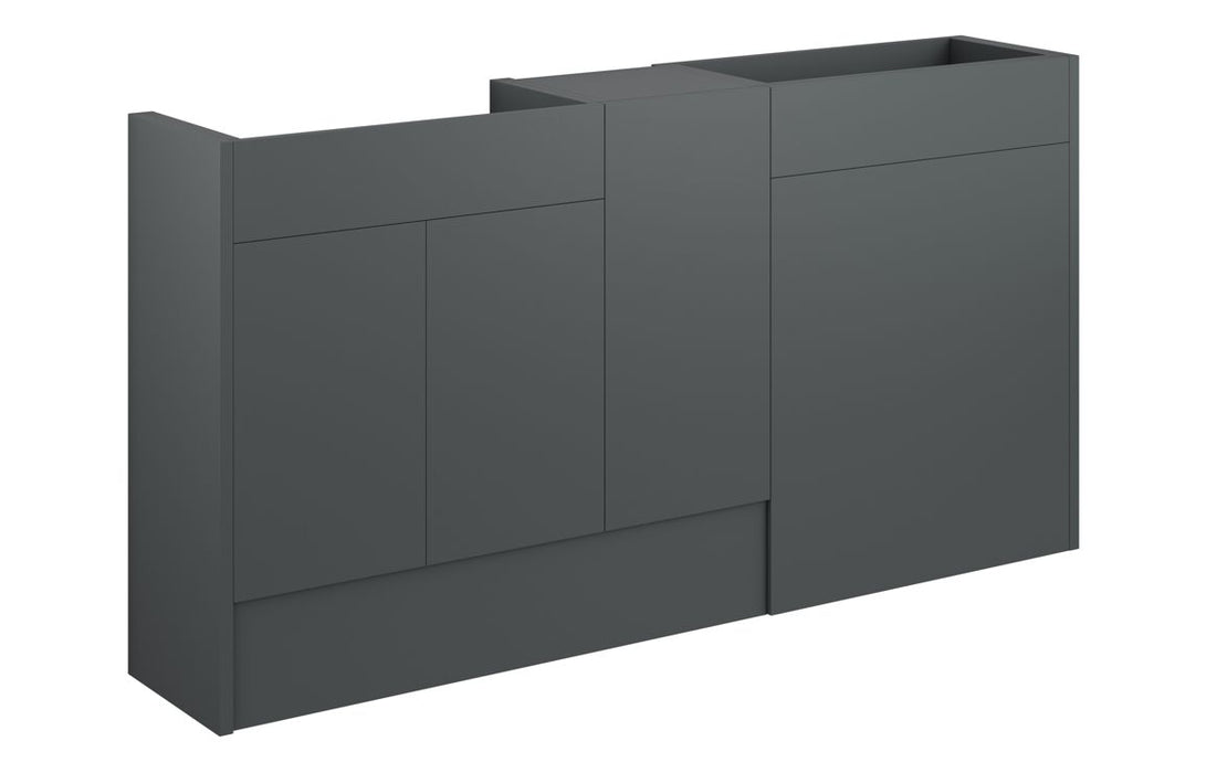 Eton 1536mm Standard Basin, WC & 1 Door Unit Pack - Matt Graphite Grey