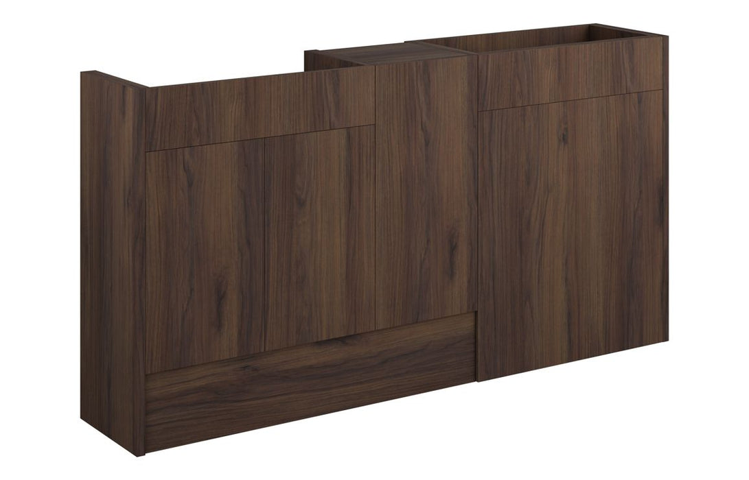 Eton 1536mm Standard Basin, WC & 1 Door Unit Pack - Warm Walnut