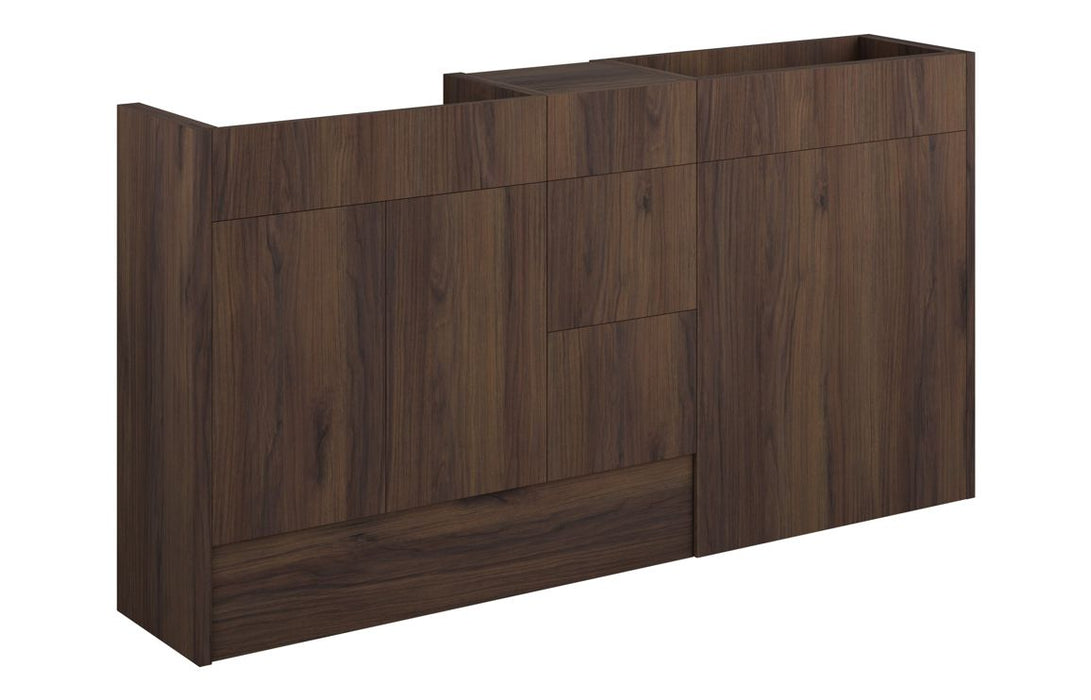 Eton 1536mm Standard Basin, WC & 3 Drawer Unit Pack - Warm Walnut