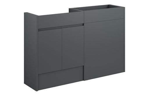 Siena 1236mm Standard Basin & WC Unit Pack - Matt Graphite Grey