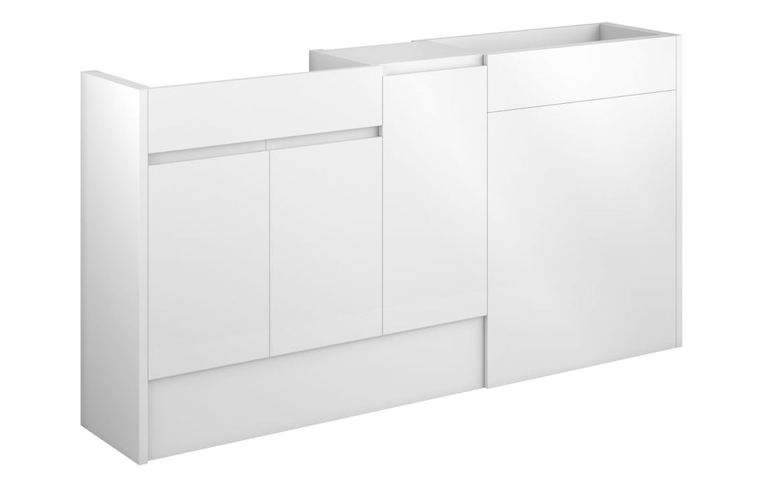 Siena 1536mm Standard Basin, WC & 1 Door Unit Pack - White Gloss