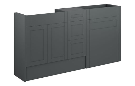 Haven 1536mm Standard Basin, WC & 3 Drawer Unit Pack - Matt Graphite Grey