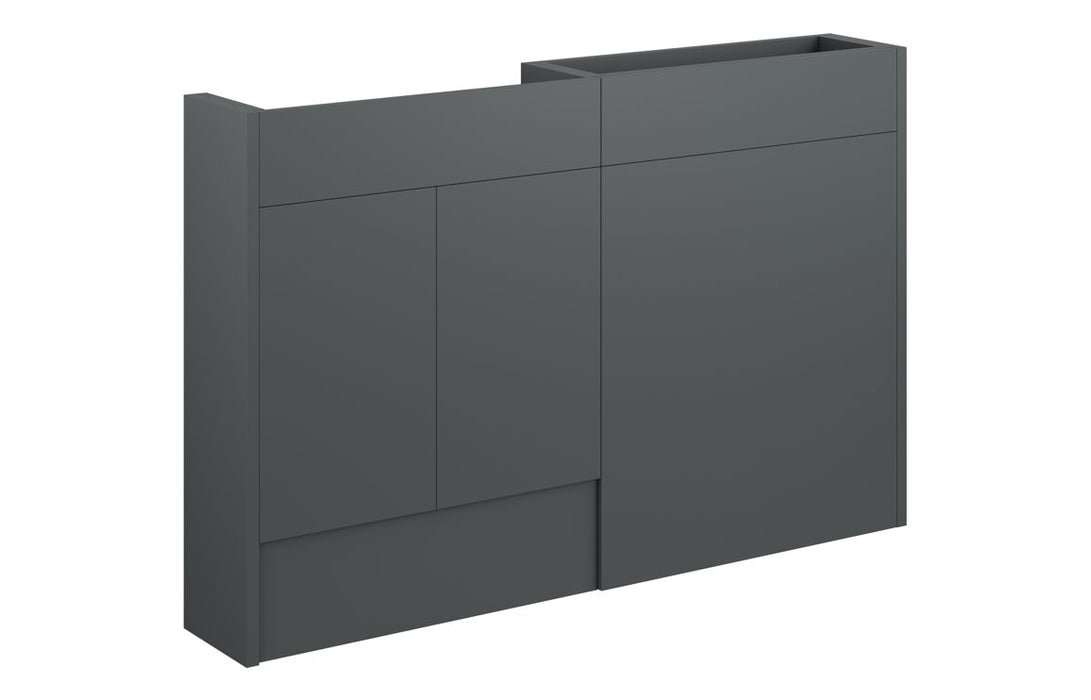 Eton 1236mm Slim Basin & WC Unit Pack - Matt Graphite Grey