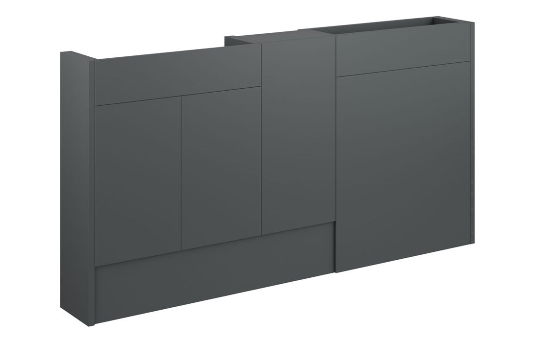 Eton 1536mm Slim Basin, WC & 1 Door Unit Pack - Matt Graphite Grey