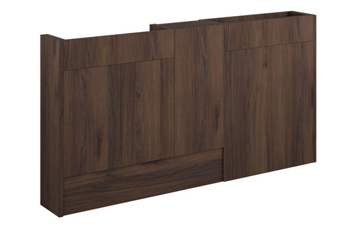 Eton 1536mm Slim Basin, WC & 1 Door Unit Pack - Warm Walnut