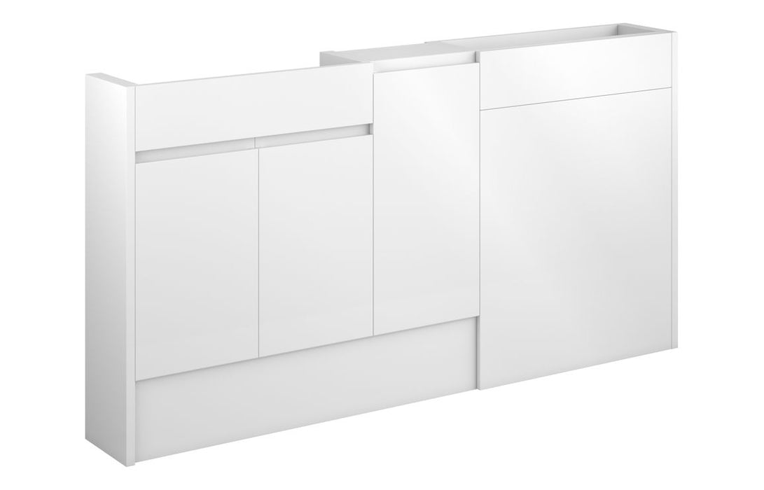 Siena 1536mm Slim Basin, WC & 1 Door Unit Pack - White Gloss