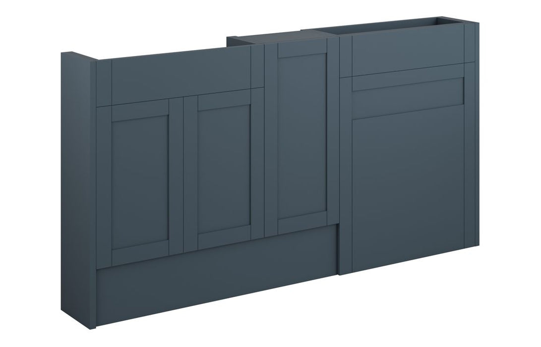 Haven 1536mm Slim Basin, WC & 1 Door Unit Pack - Matt Arley Blue