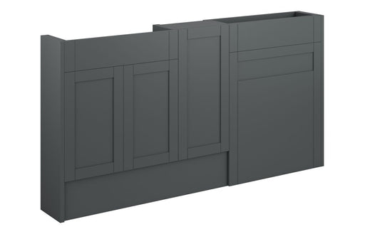 Haven 1536mm Slim Basin, WC & 1 Door Unit Pack - Matt Graphite Grey