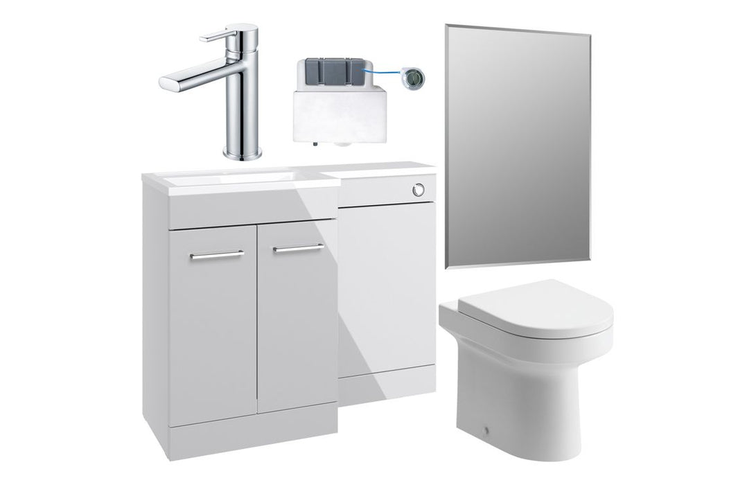 Verona 1000mm Furniture & BTW WC Pack - Grey Gloss