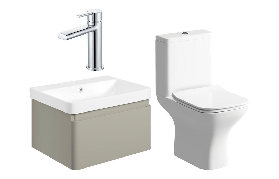 Celeste 600mm Basin Unit & Close Coupled WC Pack w/Chrome Finishes