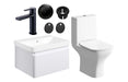Celeste 600mm Basin Unit & Close Coupled WC Pack w/Black Finishes