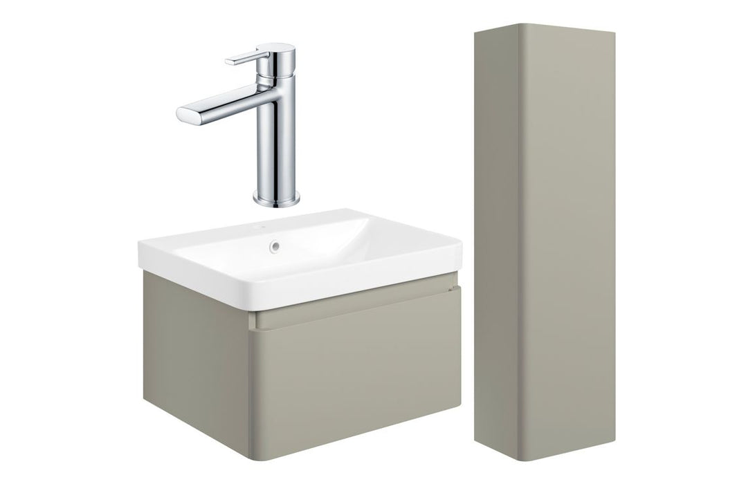 Celeste 600mm Basin Unit & Tall Unit Pack w/Chrome Finishes
