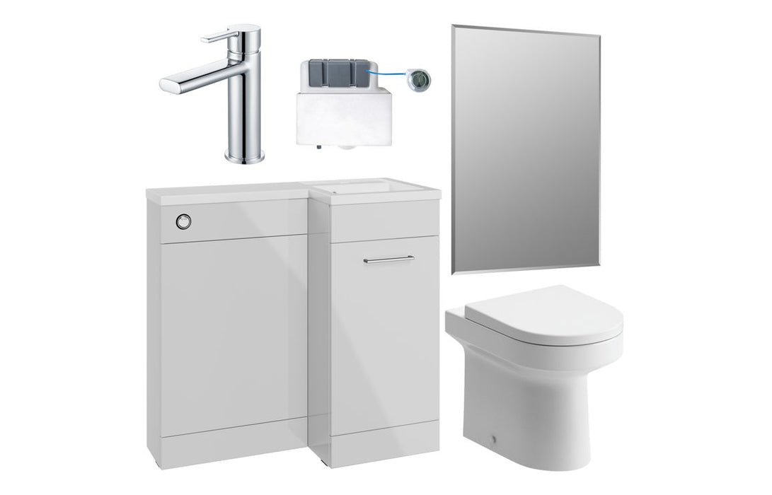 Verona 900mm Furniture & BTW WC Pack - Grey Gloss