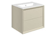 Impel 615mm Wall Hung 2 Drawer Basin Unit & Thin Edge Basin - Matt Cotton