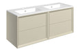 Impel 1210mm Wall Hung 4 Drawer Basin Unit Thin Edge Basin - Matt Cotton
