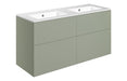 Accent 1210mm Wall Hung 4 Drawer Basin Unit & 0TH Basin - Matt Olive Green