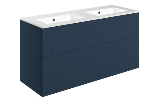 Accent 1210mm Wall Hung 4 Drawer Basin Unit - Matt Deep Blue