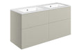 Accent 1210mm Wall Hung 4 Drawer Basin Unit - Matt Latte