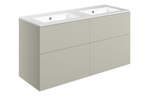 Accent 1210mm Wall Hung 4 Drawer Basin Unit - Matt Latte