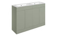 Accent 1210mm Floor Standing 4 Door Basin Unit & Basin - Matt Olive Green