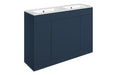 Accent 1210mm Floor Standing 4 Door Basin Unit & Basin - Matt Deep Blue