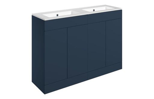 Accent 1210mm Floor Standing 4 Door Basin Unit & Basin - Matt Deep Blue