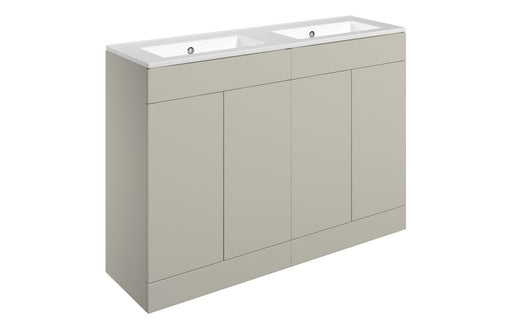 Accent 1210mm Floor Standing 4 Door Basin Unit & Basin - Matt Latte