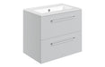 Pulse 610mm Wall Hung 2 Drawer Basin Unit & Thin Edge Basin - Grey Gloss