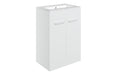 Pulse 610mm Floor Standing 2 Door Basin Unit & Thin Edge Basin - White Gloss