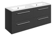 Pulse 1210mm Wall Hung 4 Drawer Basin Unit & Thin Edge Basin - Anthracite Gloss