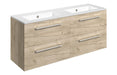 Pulse 1210mm Wall Hung 4 Drawer Basin Unit & Thin Edge Basin - Oak