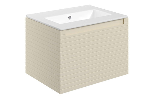 Parallel 615mm Wall Hung 1 Drawer Basin Unit & 0TH Thin Edge Basin - Matt Cotton