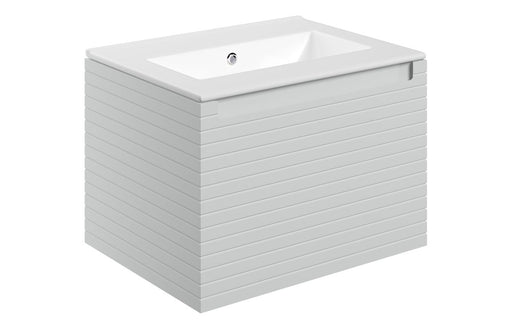 Parallel 615mm Wall Hung 1 Drawer Basin Unit & 0TH Thin Edge Basin - Matt Mineral Grey