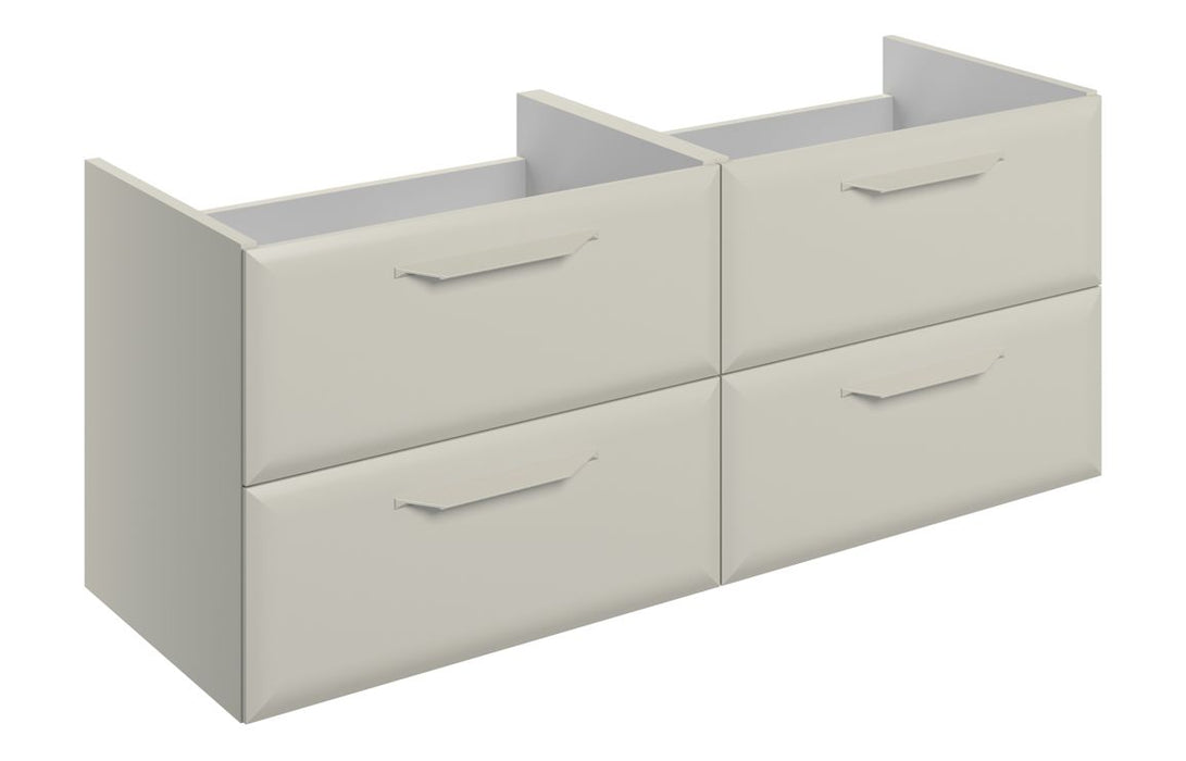 Kim 1200mm Wall Hung 4 Drawer Basin Unit (No Top) - Matt Latte