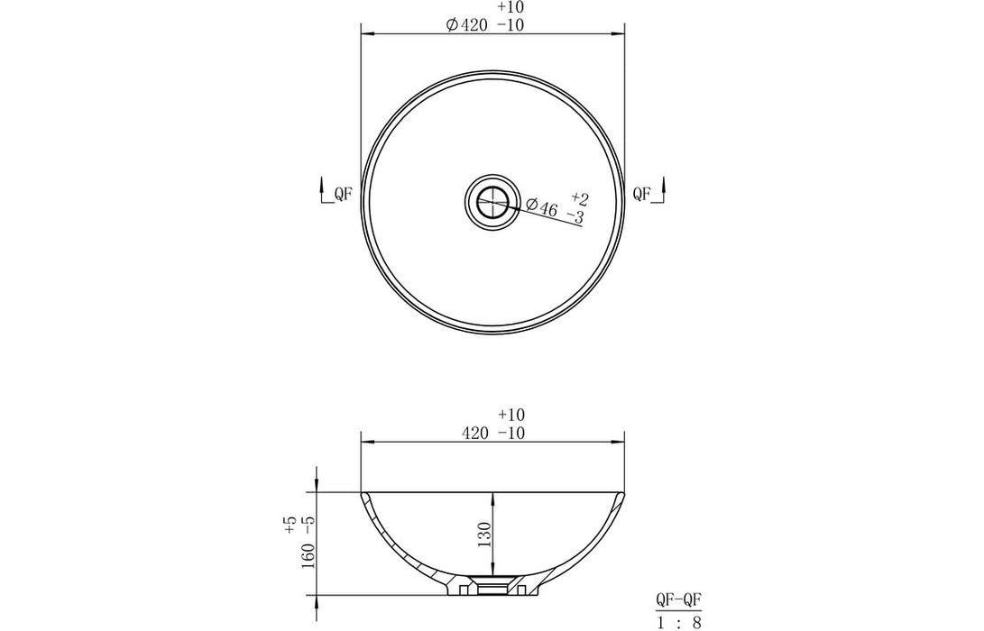 Seraphine 410mm Round Washbowl