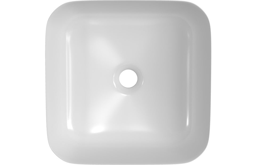 Luxevelle 400mm Ceramic Square Washbowl & Waste - Matt White