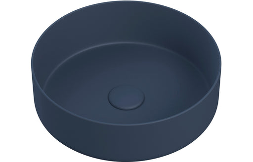 Luxevelle 355mm Ceramic Round Washbowl & Waste - Matt Deep Blue