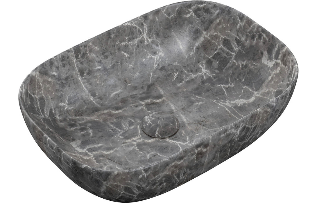 Otellia 460x330mm Ceramic Washbowl - Grey Marble Effect
