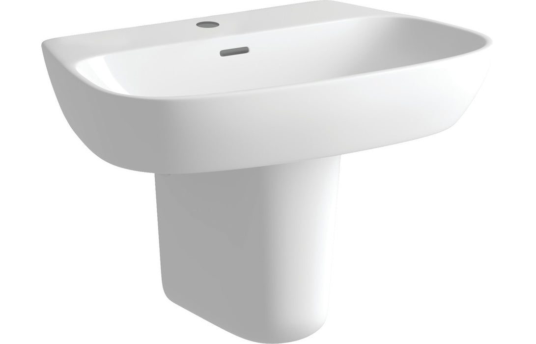 Amara 600x400mm 1TH Basin & Semi Pedestal