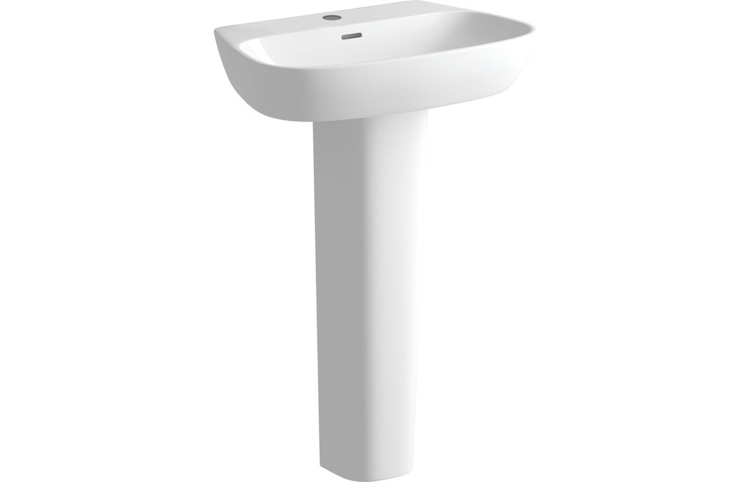 Amara 600x400mm 1TH Basin & Full Pedestal